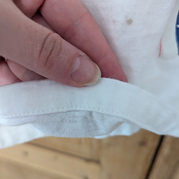 Vintage Single Stitch USA Eagle Cropped T-Shirt L Patriotic 4th July - Picture 5 of 11